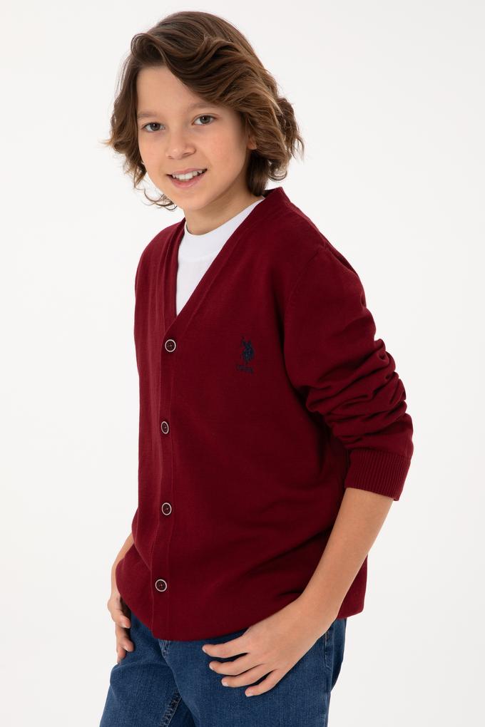 Erkek Çocuk Bordo Triko Hırka