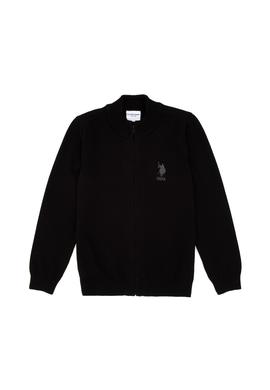 Erkek Çocuk Siyah Fermuarlı Triko Hırka - 50295560033