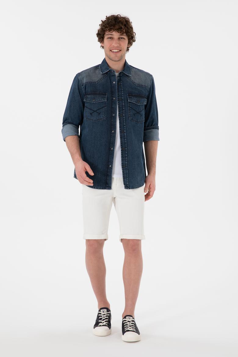 Erkek Mavi Jean Gömlek - 50304343002