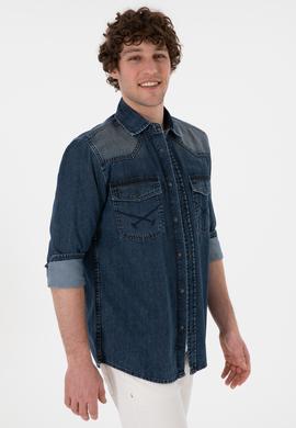 Erkek Mavi Jean Gömlek - 50304343002