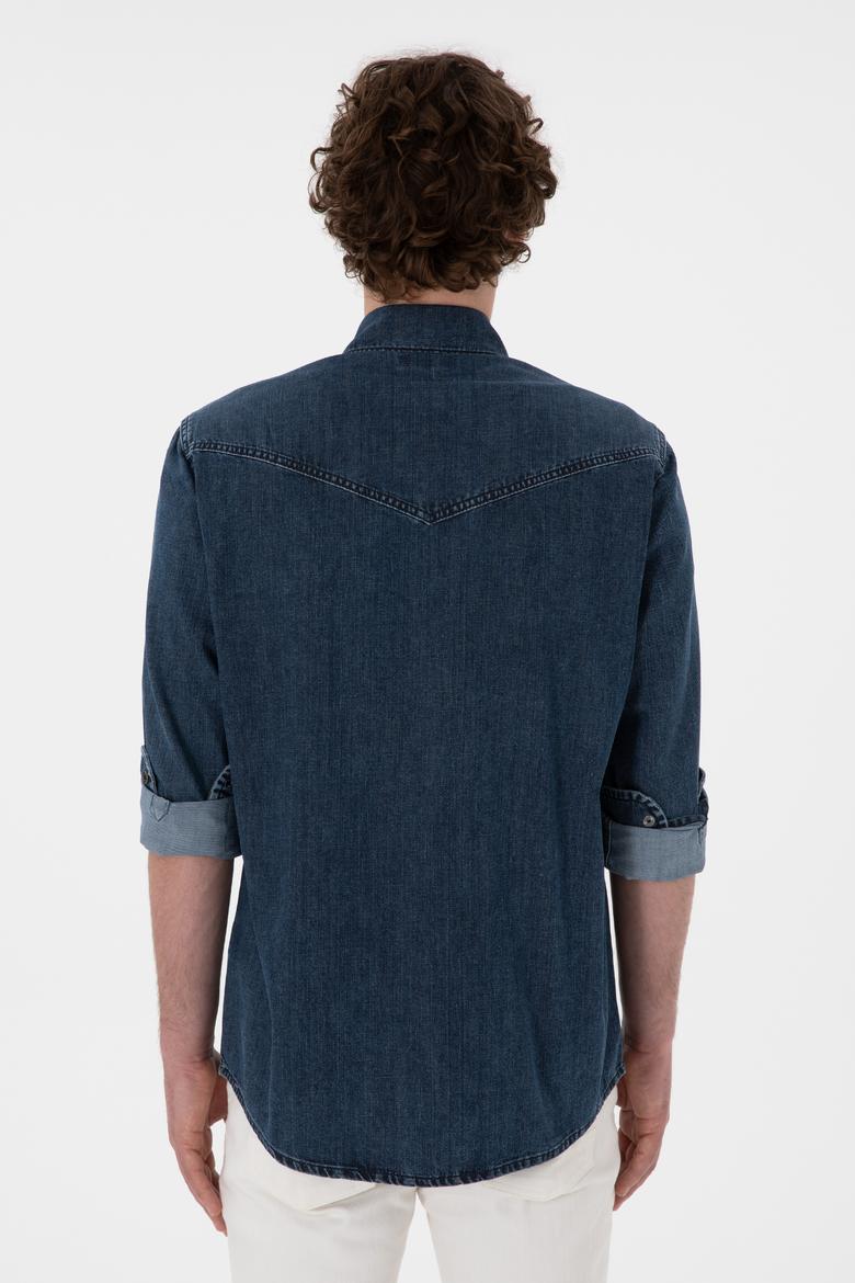 Erkek Mavi Jean Gömlek - 50304343002