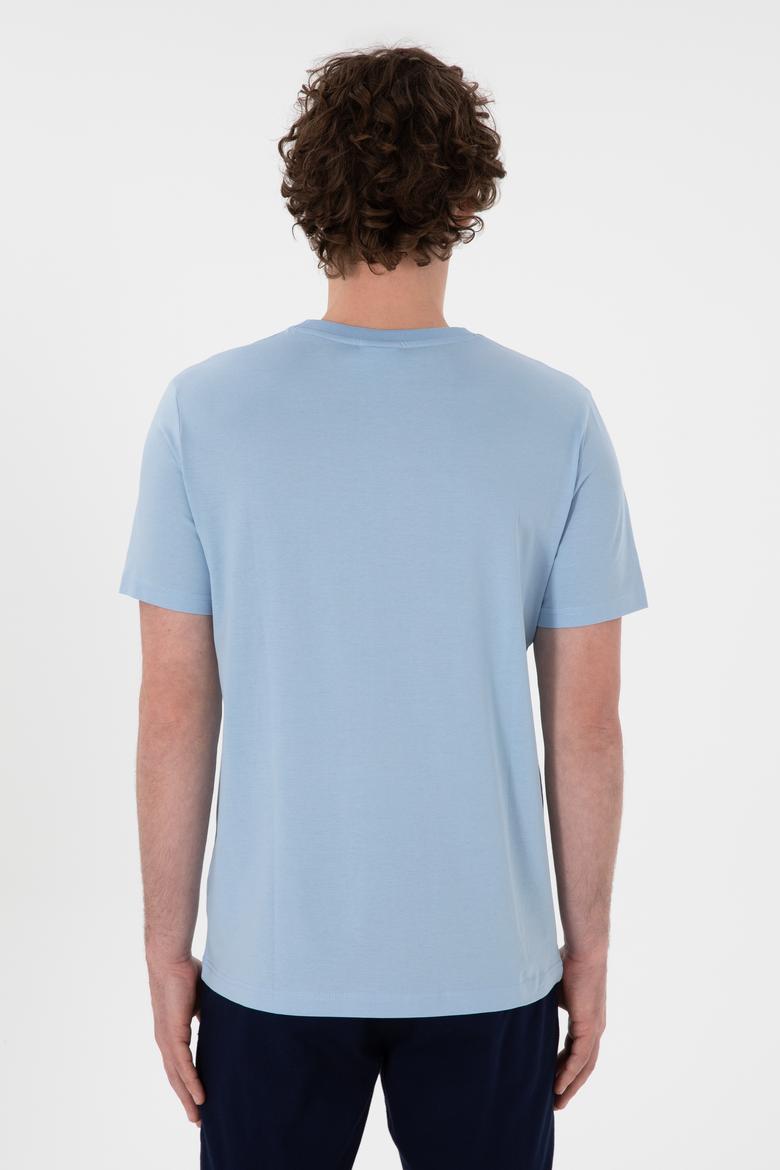 Erkek Açık Mavi Basic Tişört - 50281948054