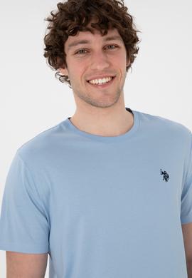 Erkek Açık Mavi Basic Tişört - 50281948054