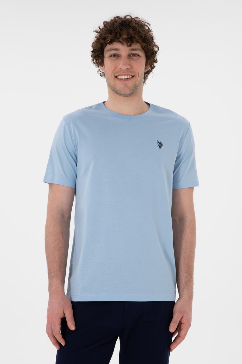 Erkek Açık Mavi Basic Tişört