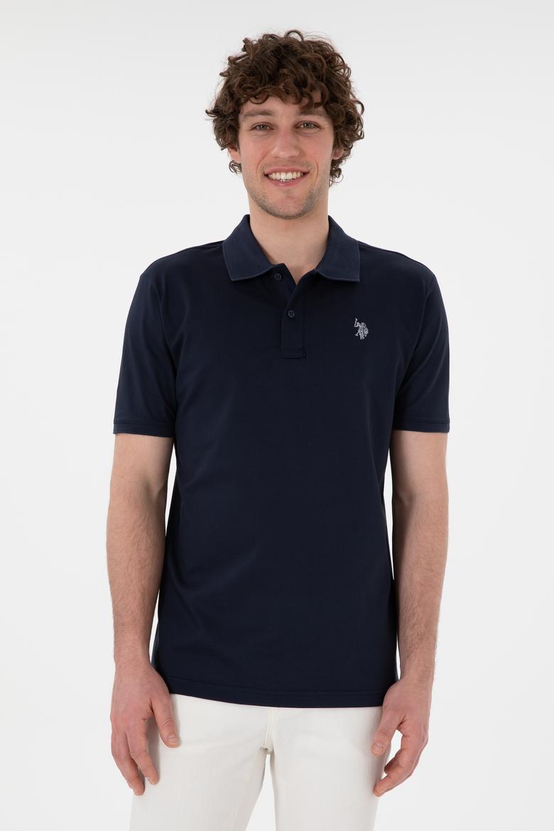 Erkek Regular Fit Polo Yaka Lacivert Basic Tişört