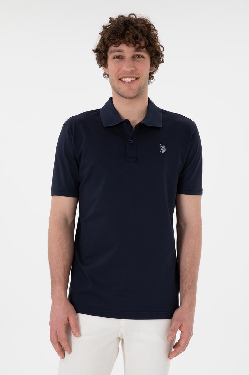Erkek Regular Fit Polo Yaka Lacivert Basic Tişört