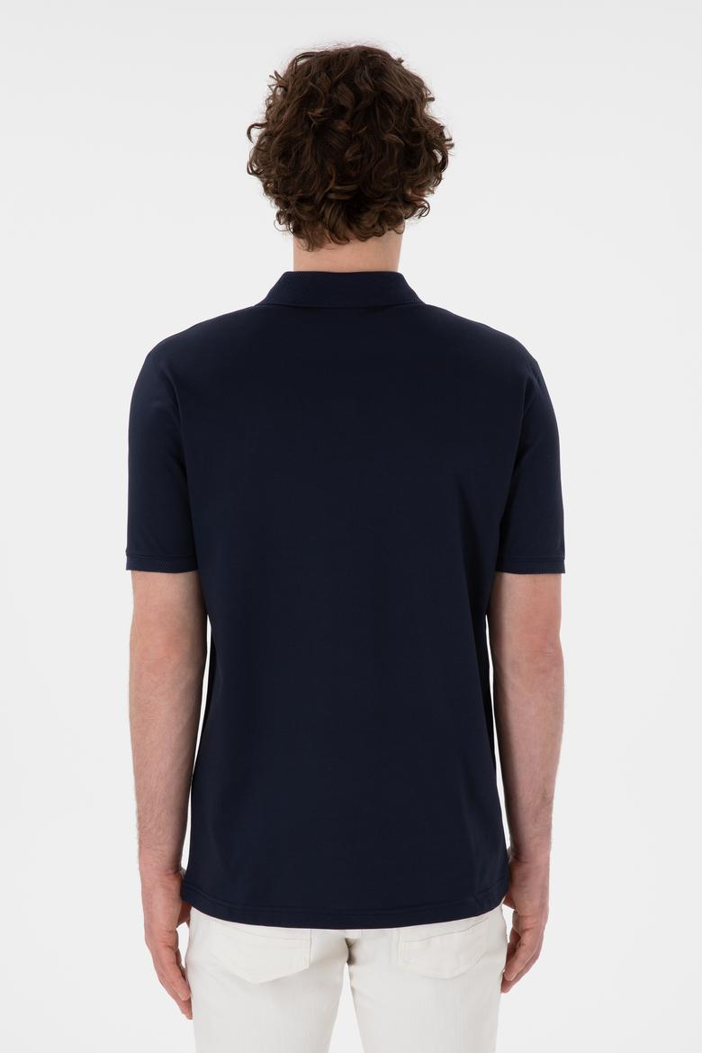 Erkek Regular Fit Polo Yaka Lacivert Basic Tişört - 50298016027