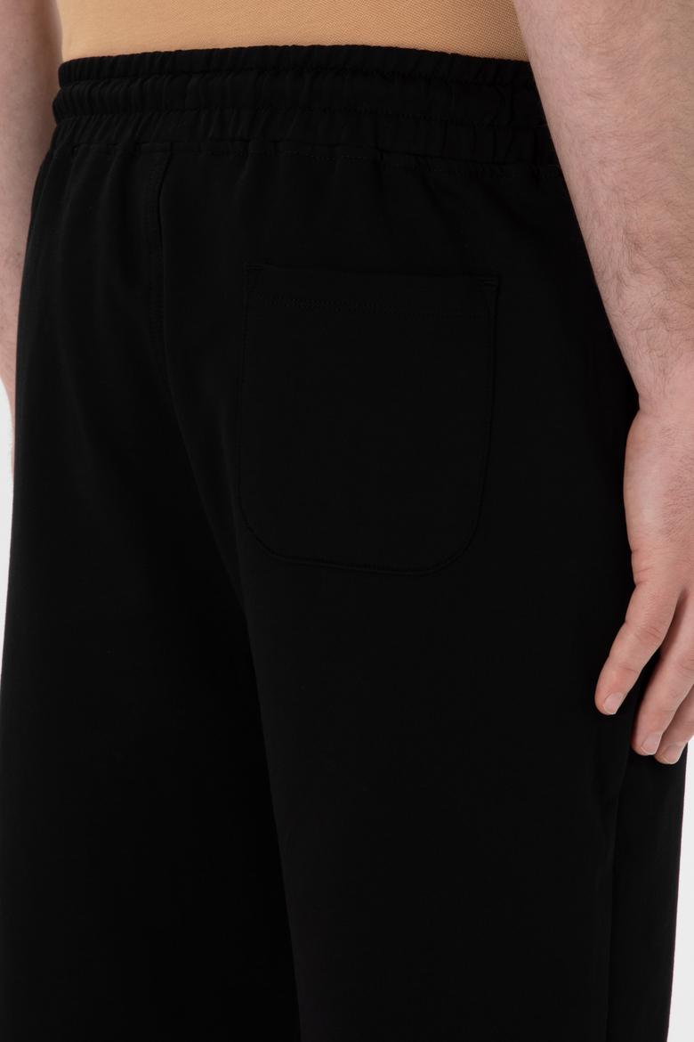 Erkek Regular Fit Siyah Örme Şort - 50298039007