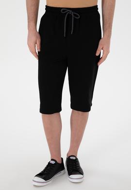 Erkek Regular Fit Siyah Örme Şort - 50298039007