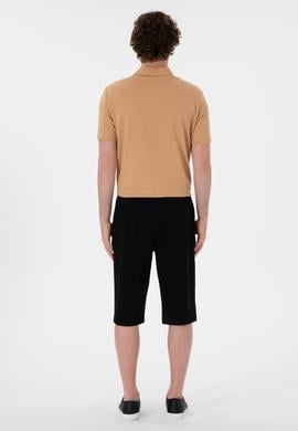 Erkek Regular Fit Siyah Örme Şort - 50298039007