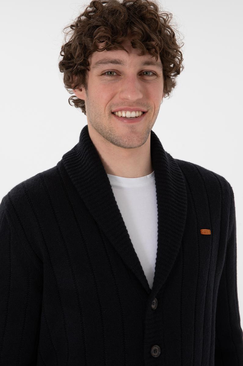 Erkek Lacivert Triko Hırka