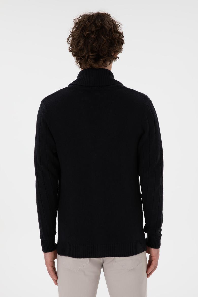 Erkek Lacivert Triko Hırka - 50297061016