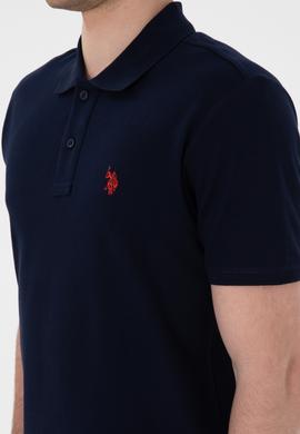 Erkek Slim Fit Polo Yaka Lacivert Basic Tişört - 50297984144