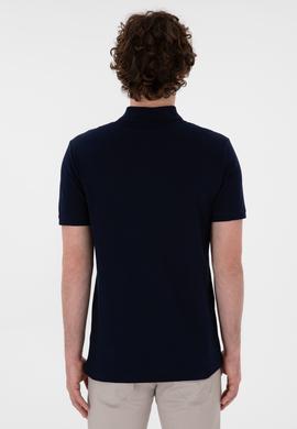 Erkek Slim Fit Polo Yaka Lacivert Basic Tişört - 50297984144