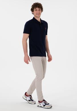 Erkek Slim Fit Polo Yaka Lacivert Basic Tişört - 50297984144