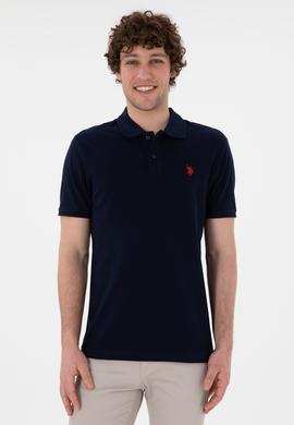 Erkek Slim Fit Polo Yaka Lacivert Basic Tişört - 50297984144