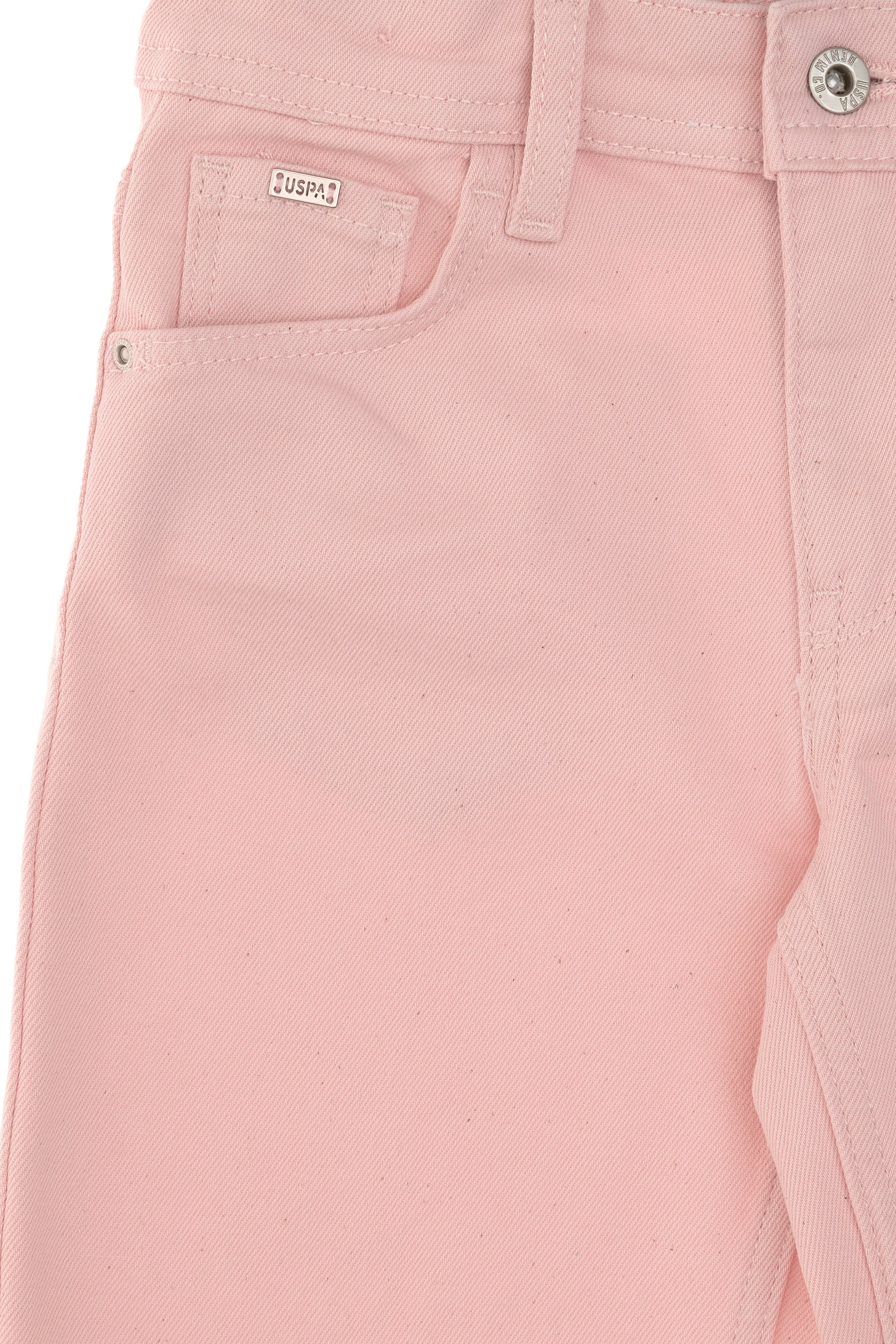 Kız Çocuk Açık Pembe Loose Fit Jean Pantolon - Image 5