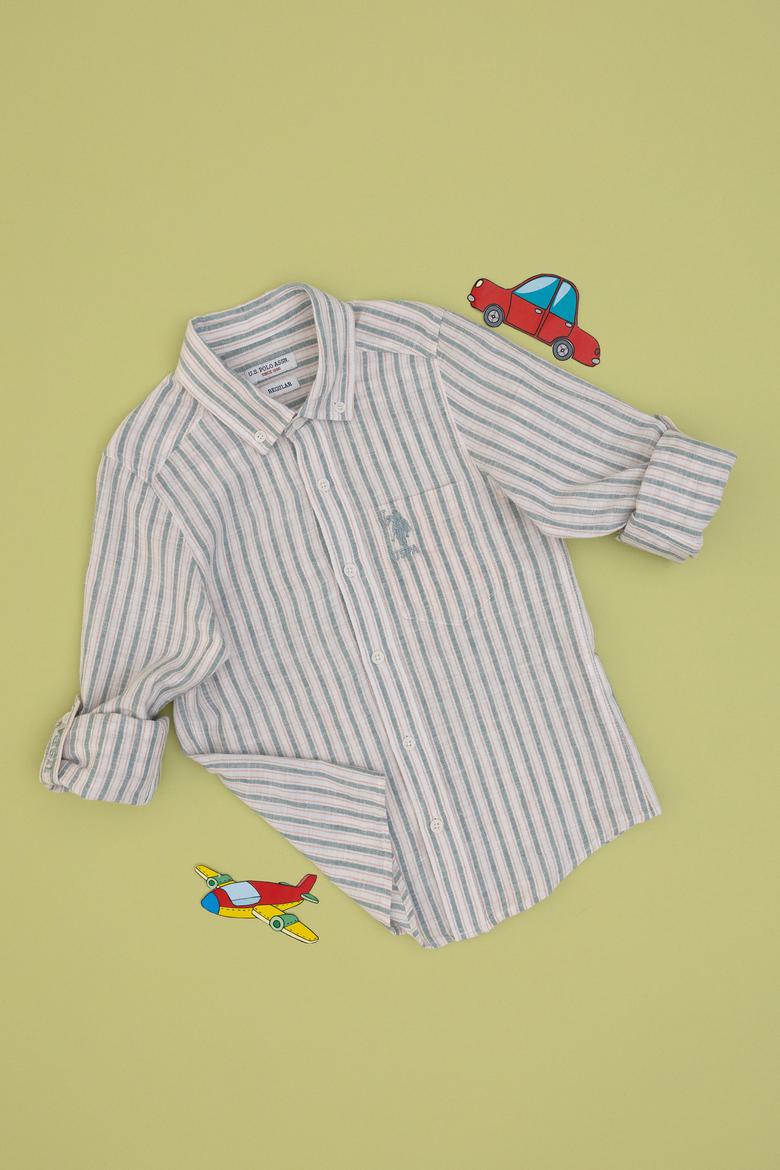 Erkek Çocuk Turuncu Uzun Kollu Gömlek