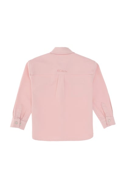 Kız Çocuk Açık Pembe Jean Gömlek