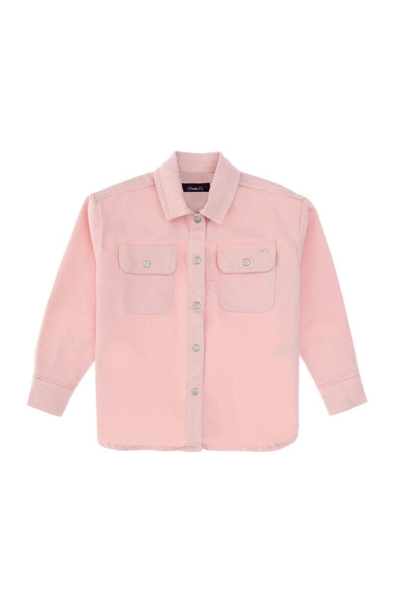 Kız Çocuk Açık Pembe Jean Gömlek