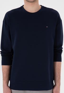 Erkek Comfort Fit Bisiklet Yaka Lacivert İnce Sweatshirt - 50309858006