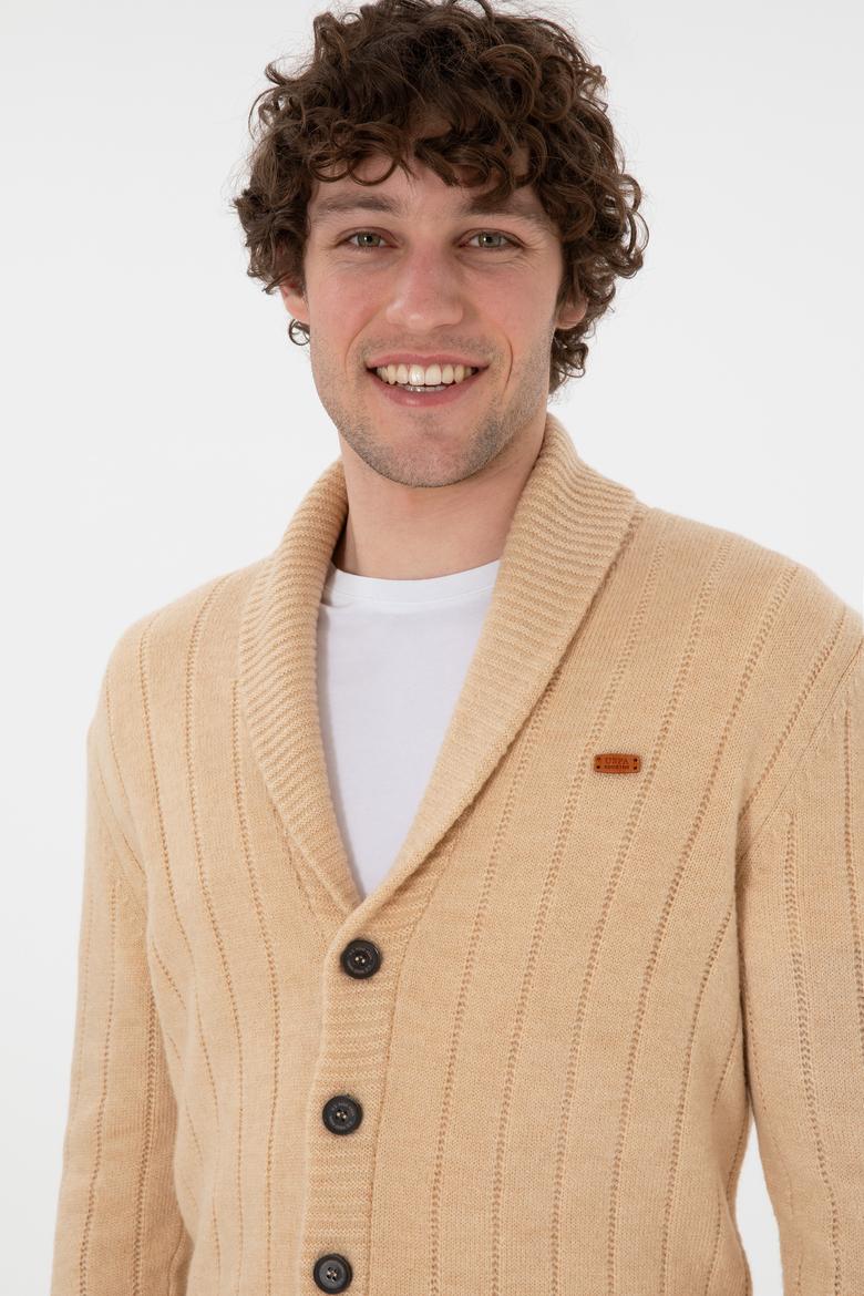 Erkek Kum Triko Hırka - 50297061001