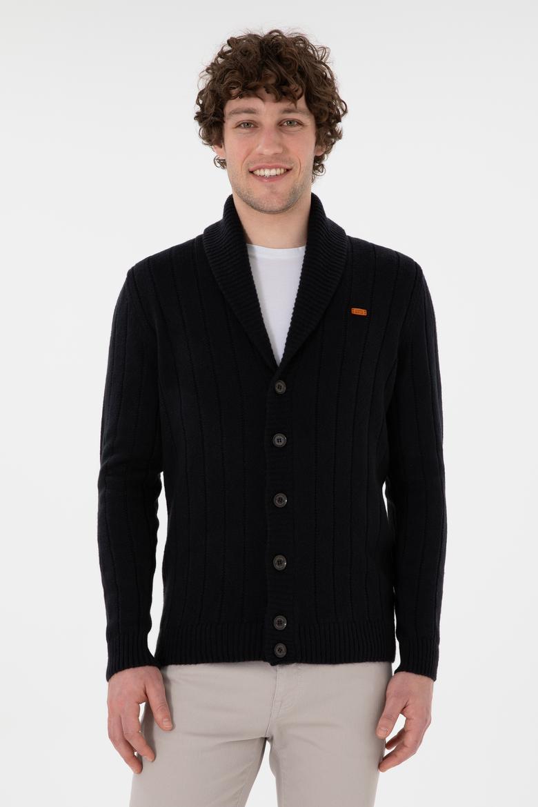 Erkek Lacivert Triko Hırka