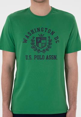 Erkek Regular Fit Bisiklet Yaka Baskılı Yeşil Tişört - 50299535018