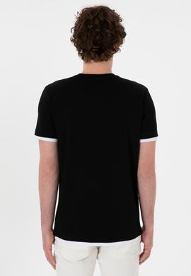 Erkek Regular Fit Bisiklet Yaka Siyah Tişört - 50306900009