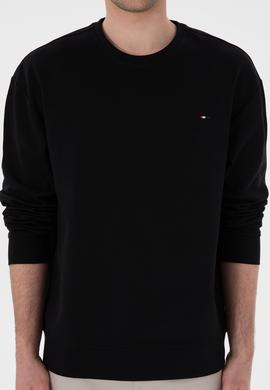 Erkek Comfort Fit Bisiklet Yaka Siyah İnce Sweatshirt - 50309858020