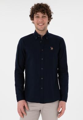 Erkek Lacivert Uzun Kollu Basic Gömlek - 50297897032