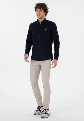 Erkek Lacivert Uzun Kollu Basic Gömlek - 50297897032