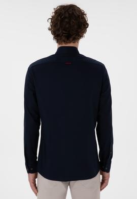 Erkek Lacivert Uzun Kollu Basic Gömlek - 50297897032