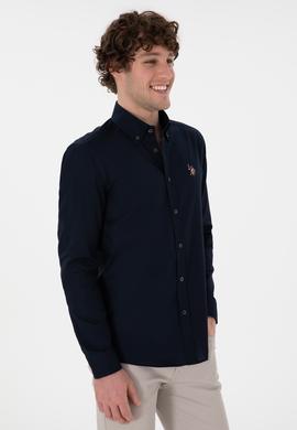 Erkek Lacivert Uzun Kollu Basic Gömlek - 50297897032