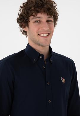 Erkek Lacivert Uzun Kollu Basic Gömlek - 50297897032