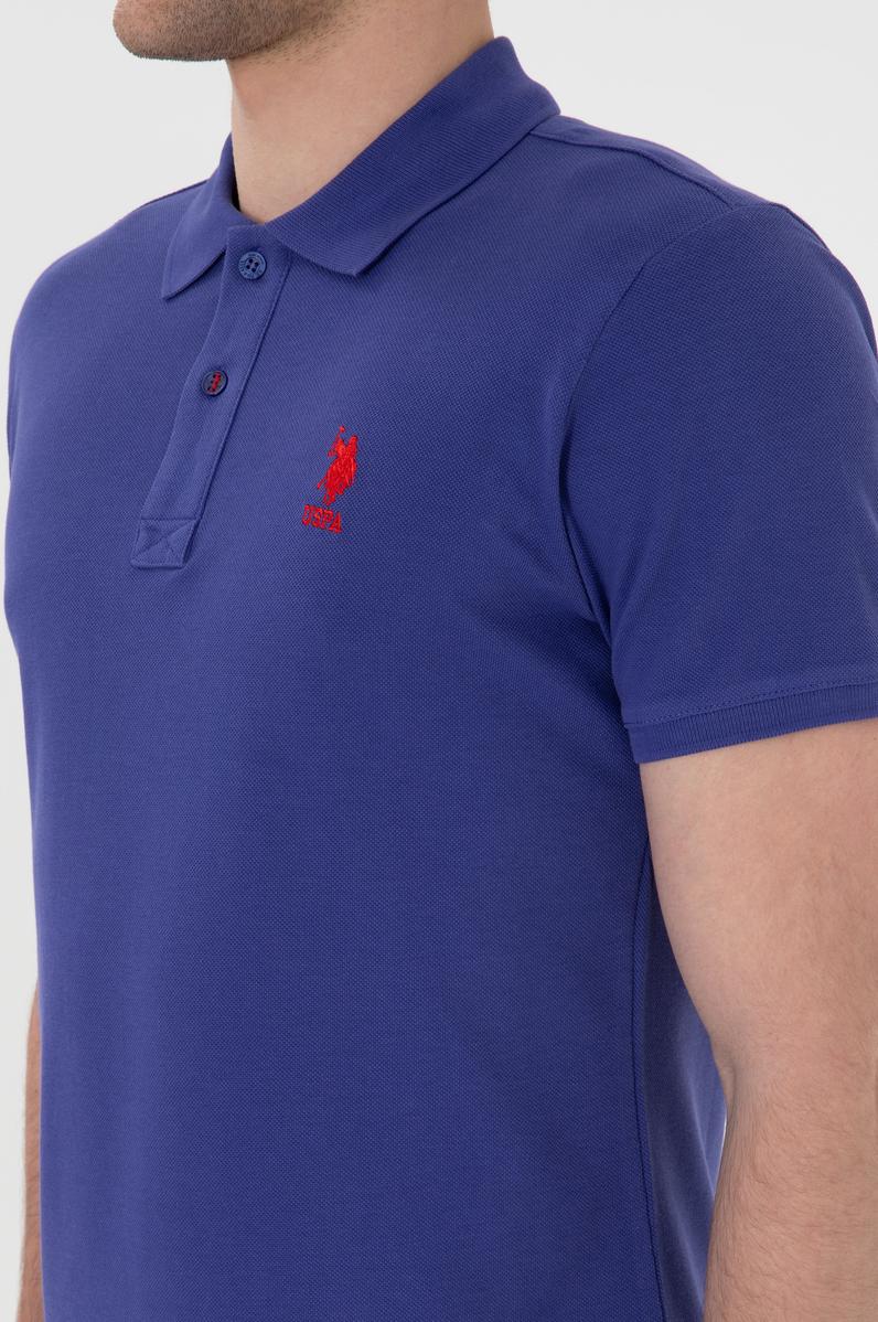 Erkek Slim Fit Polo Yaka Saks Basic Tişört