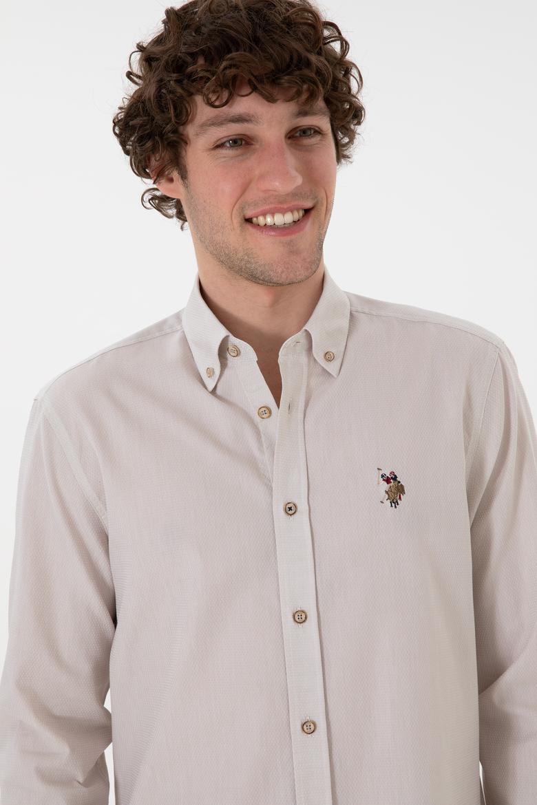 Erkek Taş Uzun Kollu Basic Gömlek - 50297913035