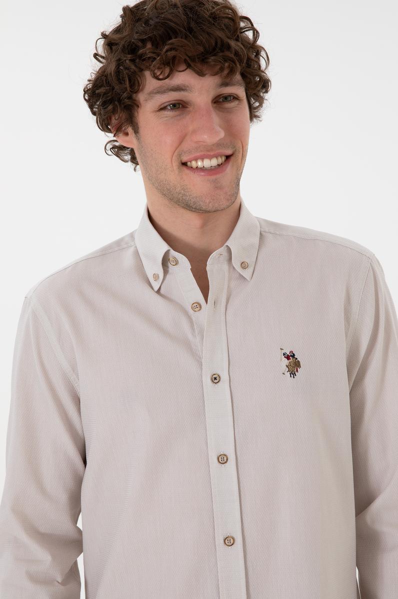 Erkek Taş Uzun Kollu Basic Gömlek