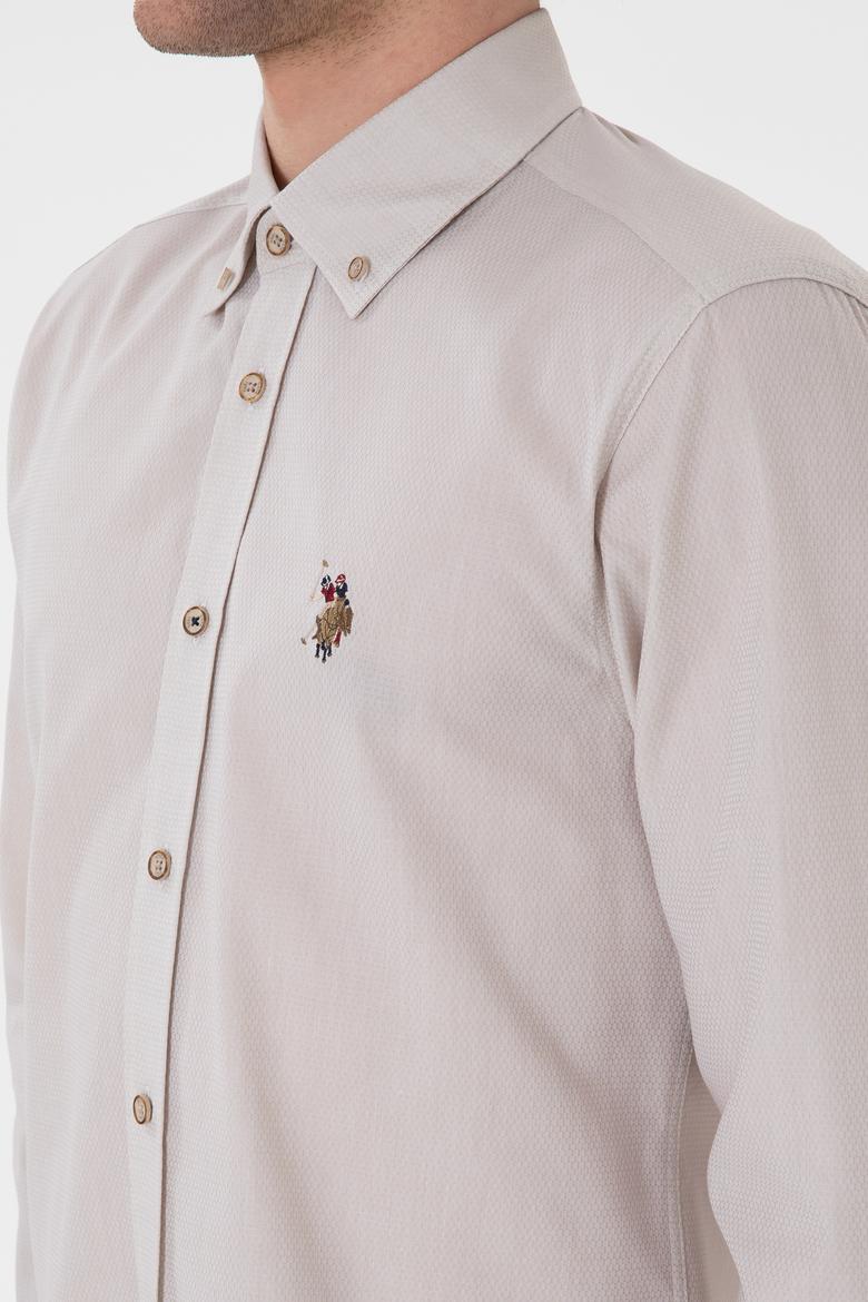 Erkek Taş Uzun Kollu Basic Gömlek - 50297913035