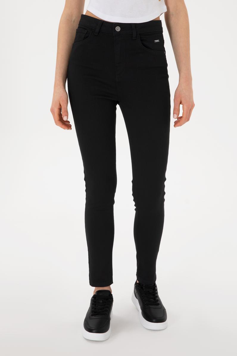 Kadın Siyah Skinny High Waist Fit Jean Pantolon