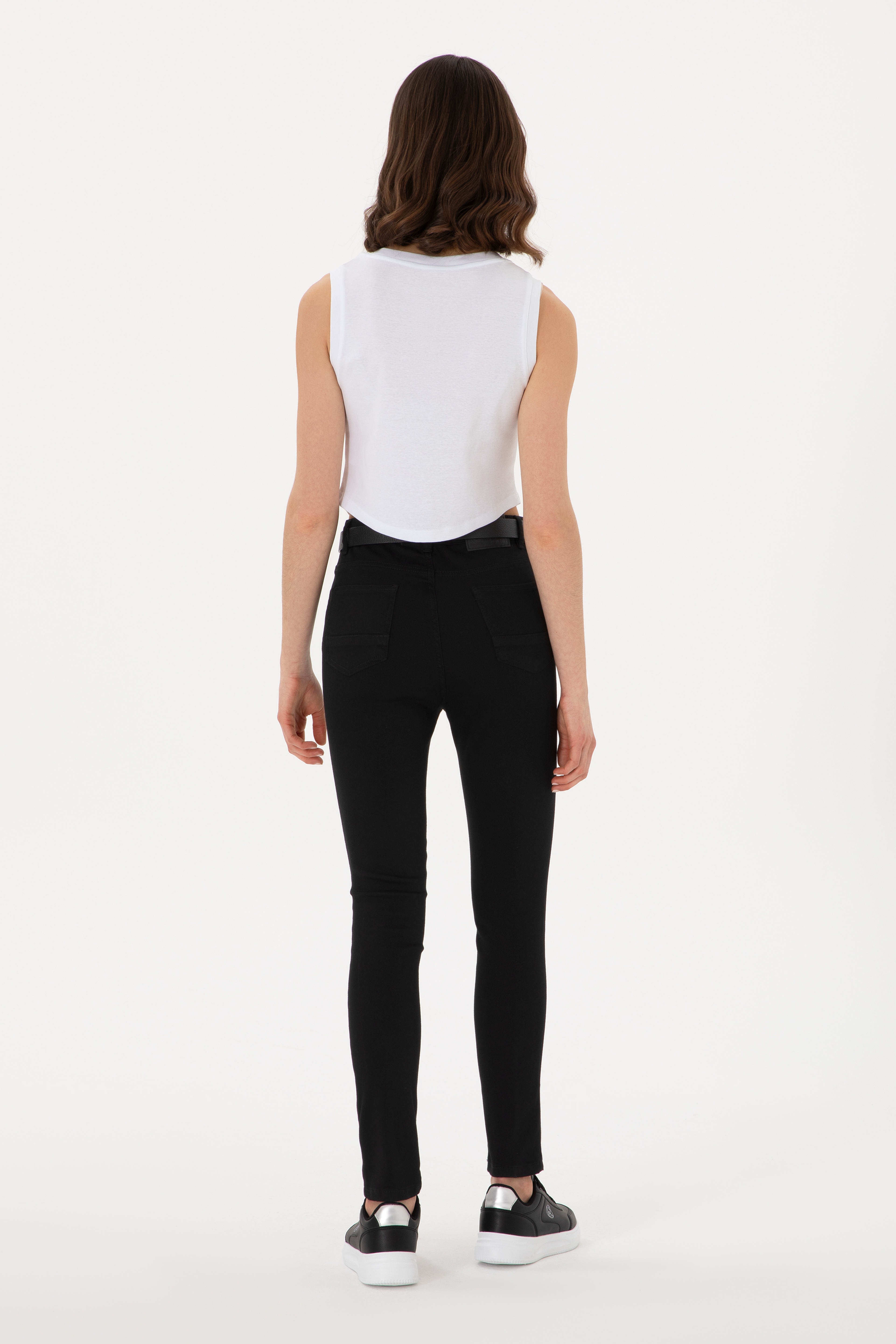 Kadın Siyah Skinny High Waist Fit Jean Pantolon - Image 4
