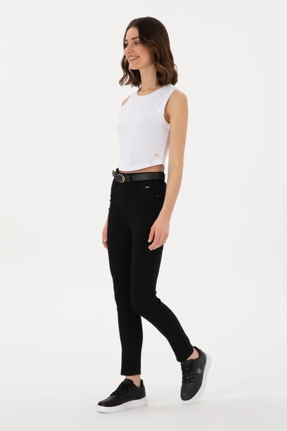 Kadın Siyah Skinny High Waist Fit Jean Pantolon