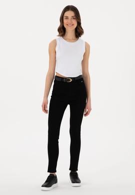 Kadın Siyah Skinny High Waist Fit Jean Pantolon - 50297527001