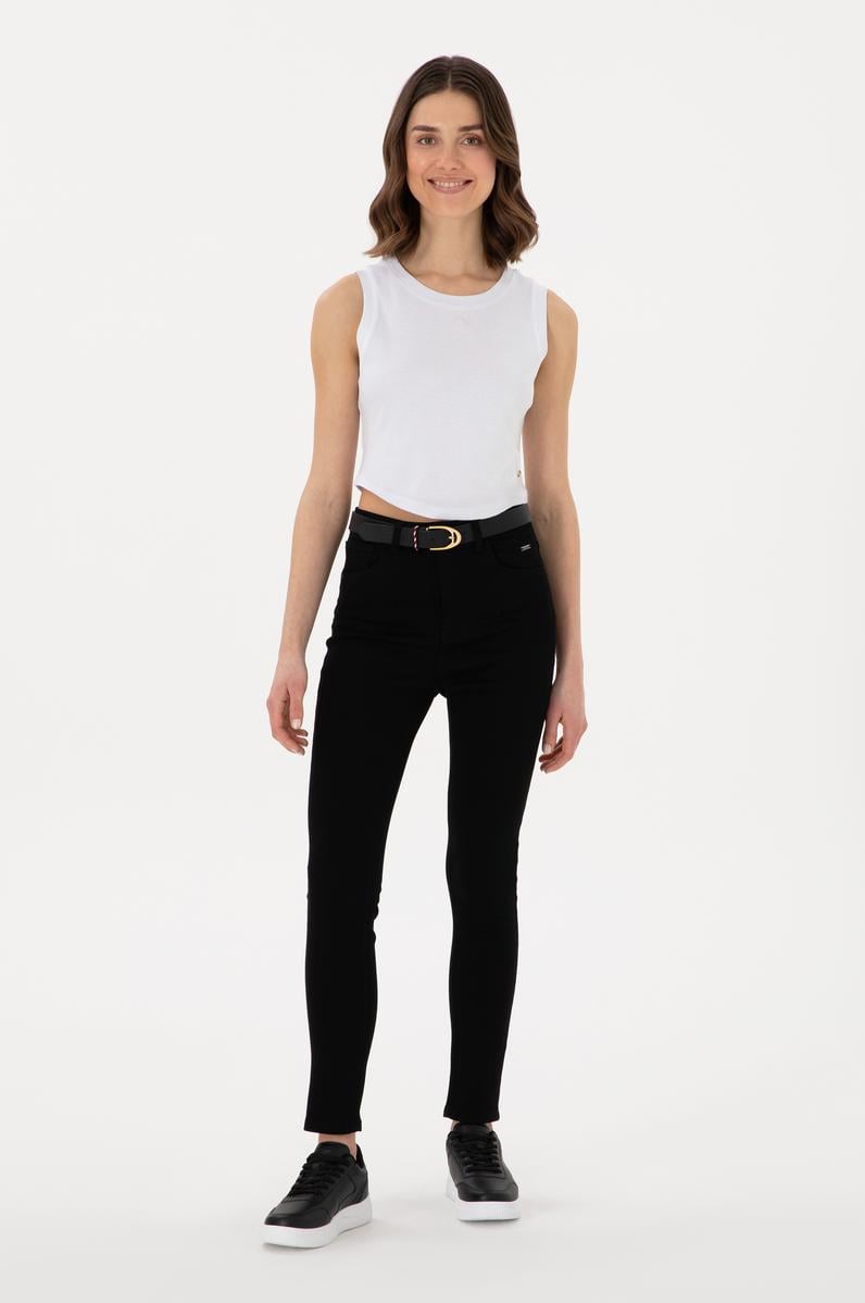 Kadın Siyah Skinny High Waist Fit Jean Pantolon