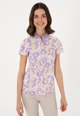 Kadın Lila Polo Yaka Tişört - 50299537021