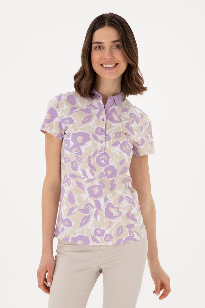 Kadın Lila Polo Yaka Tişört