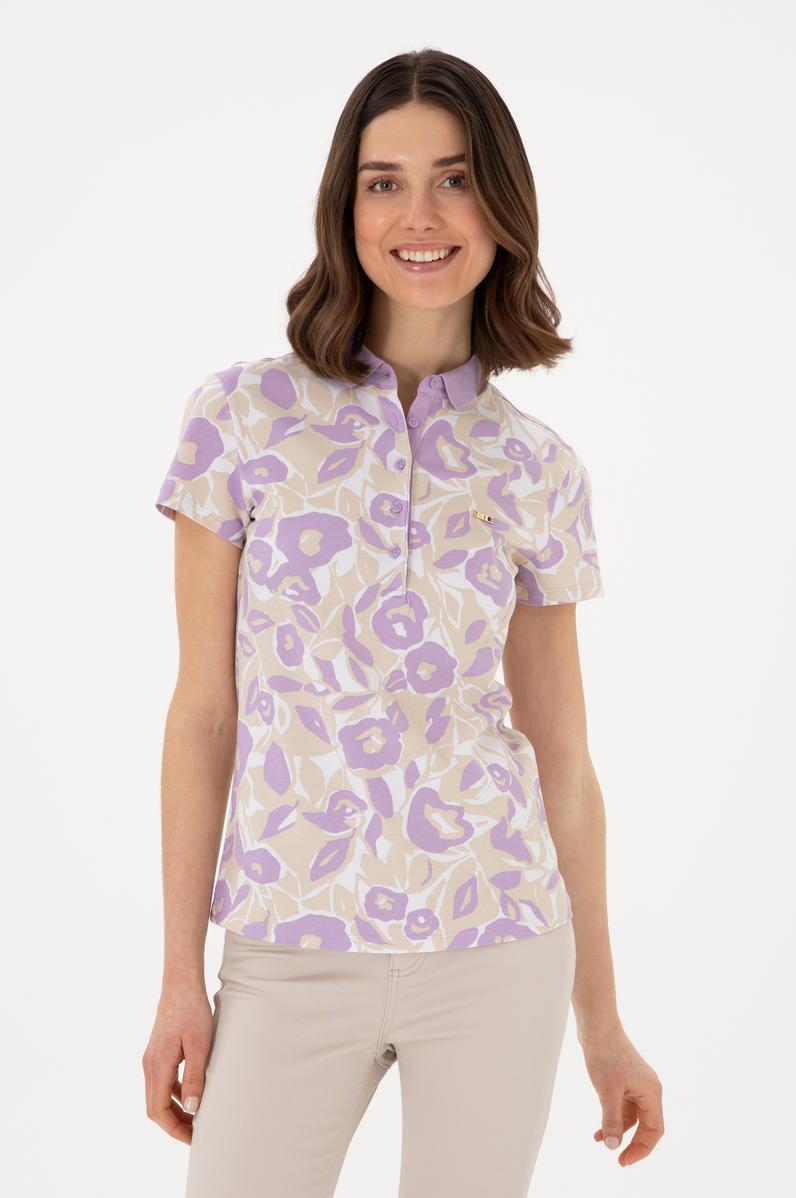 Kadın Lila Polo Yaka Tişört