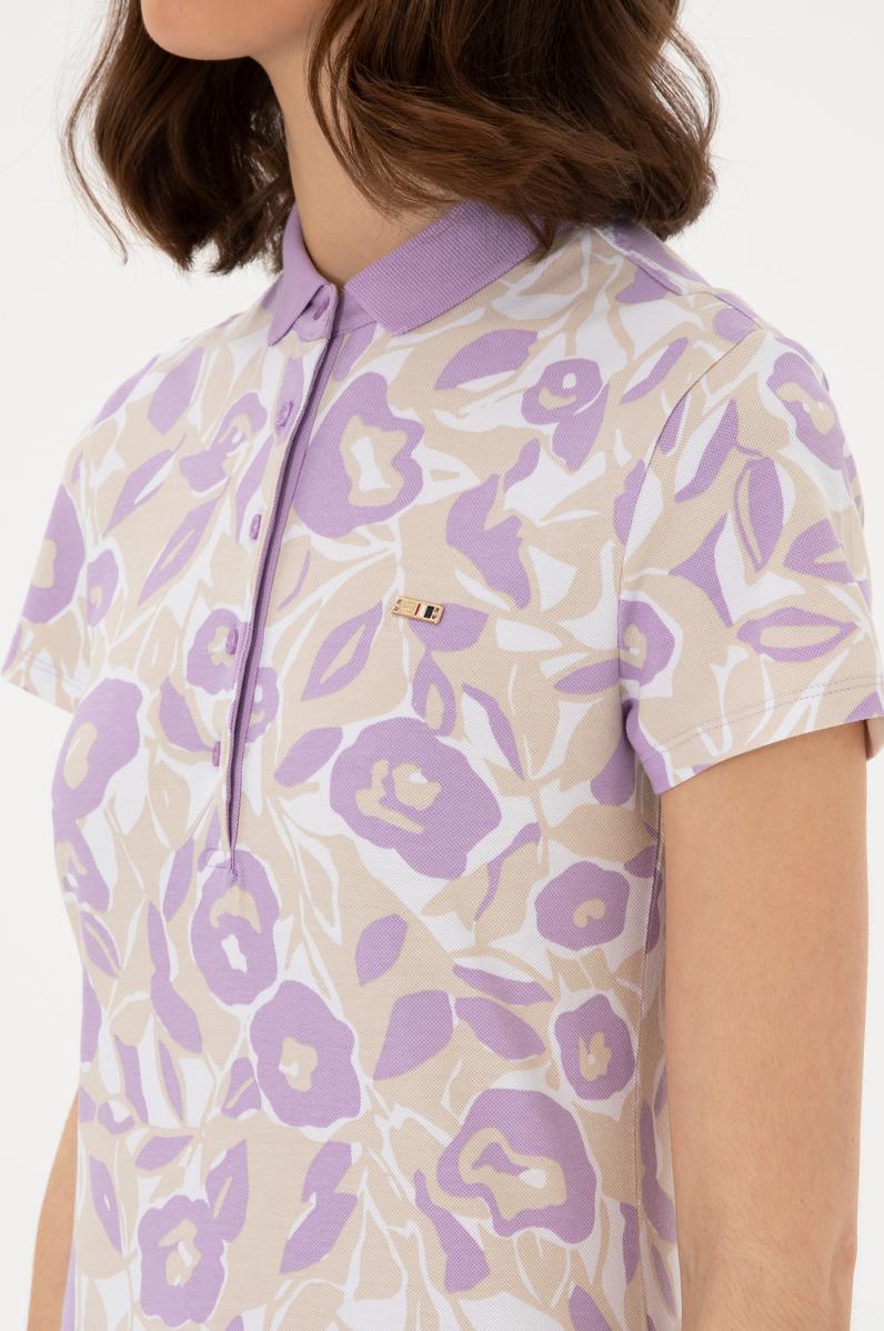 Kadın Lila Polo Yaka Tişört