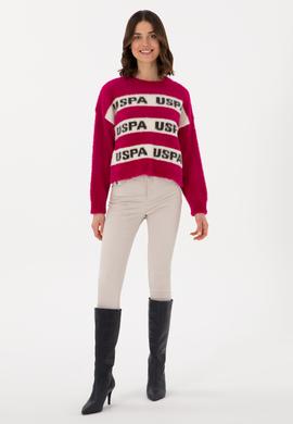 Kadın Fuşya Bisiklet Yaka Kazak - 50294259001