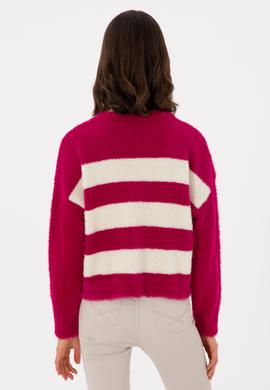 Kadın Fuşya Bisiklet Yaka Kazak - 50294259001